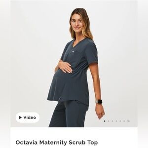 Black Figs Octavia Maternity Scrub Top XS